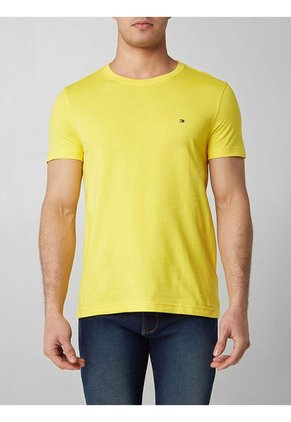 Camiseta Amarilla Slim Fit Essential Con Logo Tommy Hilfiger