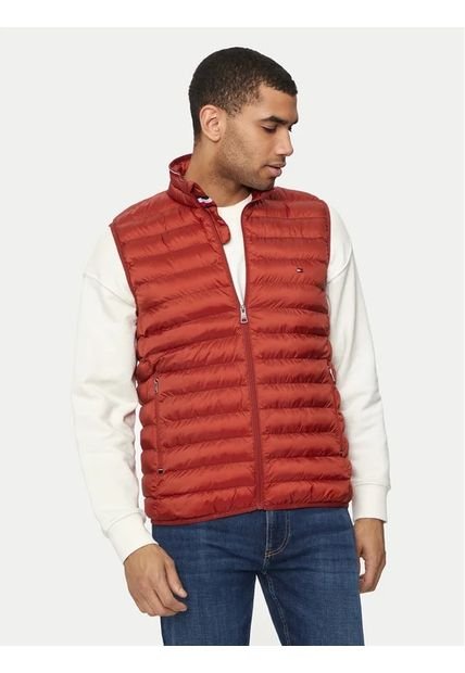 Chaleco Naranja Con Bolsillos De Cremallera Tommy Hilfiger