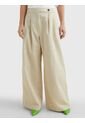 Pantalón De Pernera Ancha Con Pinzas Mujer Beige Tommy Hilfiger de Tommy Hilfiger