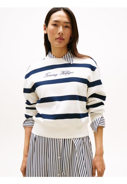 Saco Multicolor Con Cuello Redondo Y Logo Bordado Tommy Hilfiger
