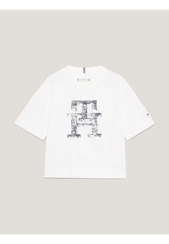 Camiseta De Niña Con Monograma Th Lentejuelas Tommy Hilfiger Tommy Hilfiger