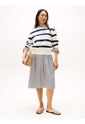 Saco Multicolor Con Cuello Redondo Y Logo Bordado Tommy Hilfiger