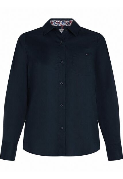 Camisa Azul Classic Poplin De Manga Larga Tommy Hilfiger