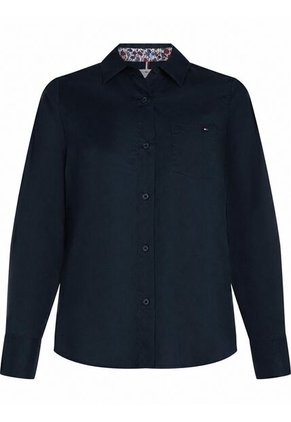 Camisa Azul Classic Poplin De Manga Larga Tommy Hilfiger