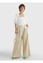 Pantalón De Pernera Ancha Con Pinzas Mujer Beige Tommy Hilfiger de Tommy Hilfiger