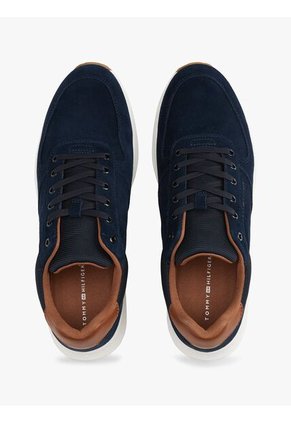 Tenis Azul Deportivos Híbridos De Ante Tommy Hilfiger