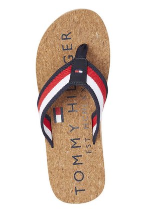 Sandalias Flip Flop Blanco Cork De Playa Tommy Hilfiger