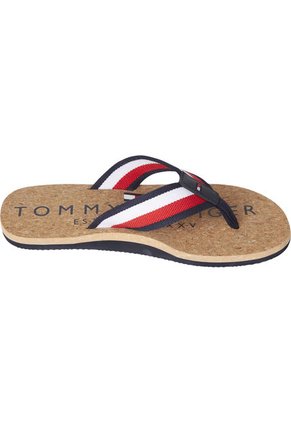 Sandalias Flip Flop Blanco Cork De Playa Tommy Hilfiger