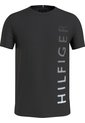 Camiseta Negra De Cuello Redondo Con Logo Estampado Vertical Tommy Hilfiger de Tommy Hilfiger