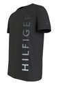 Camiseta Negra De Cuello Redondo Con Logo Estampado Vertical Tommy Hilfiger de Tommy Hilfiger