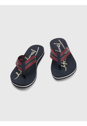 Sandalias Con Logo Mujer Negro Tommy Hilfiger
