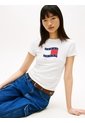 Camiseta Blanca De Punto Slim Con Logo Ondulante Tommy Jeans de Tommy Hilfiger
