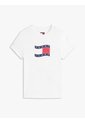 Camiseta Blanca De Punto Slim Con Logo Ondulante Tommy Jeans de Tommy Hilfiger