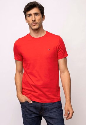 Camiseta Slim Fit Cuello En V Essential Con Logo Para Hombre Tommy Hilfiger
