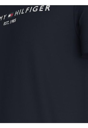 Camiseta Azul Con Logo Bordado En El Pecho Tommy Hilfiger