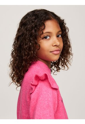 Saco Rosa Niña Tejido Con Logo De Lentejuelas Tommy Hilfiger