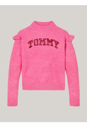 Saco Rosa Niña Tejido Con Logo De Lentejuelas Tommy Hilfiger