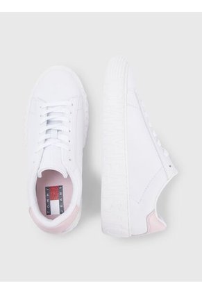 Tenis Blancos Cupsole De Piel Con Inscripción Para Mujer Tommy Hilfiger