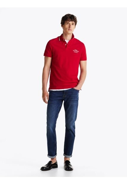 Polo Rojo De Corte Regular Con Logo Gráfico Tommy Hilfiger