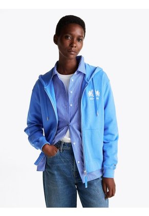 Buzo Azul Con Capota Y Logo Bordado Tommy Hilfiger