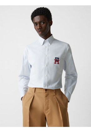 Camisa De Corte Regular Con Monograma Th Hombre  Tommy Hilfiger