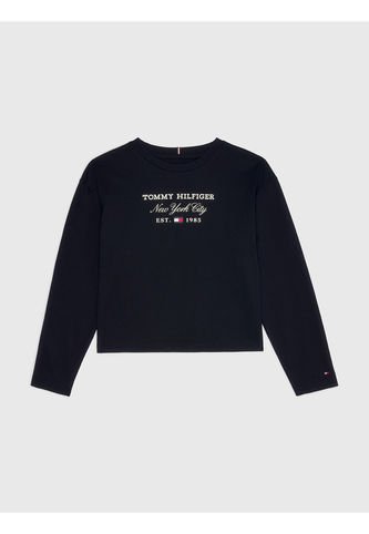 Camiseta De Niña Manga Larga En Punto Con Logo Tommy Hilfiger Tommy Hilfiger