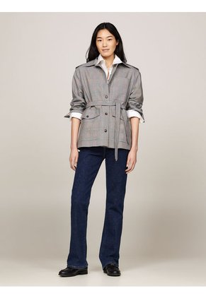 Chaqueta Gris Tipo Americana De Cuadros Tommy Hilfiger