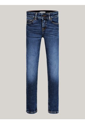 Jeans Azul Niña Ceñidos Y Desteñidos Con Lavado Medio Tommy Hilfiger