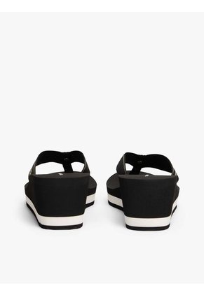 Sandalias Negro De Cuña Con Logo Esmaltado Tommy Hilfiger