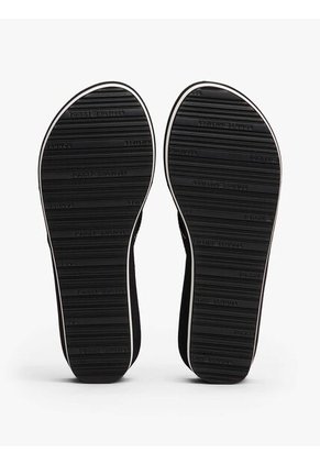 Sandalias Negro De Cuña Con Logo Esmaltado Tommy Hilfiger