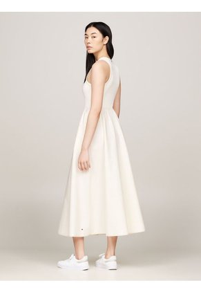 Vestido Beige Sin Mangas De Corte Evasé Para Mujer Tommy Hilfiger