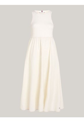 Vestido Beige Sin Mangas De Corte Evasé Para Mujer Tommy Hilfiger