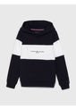 Buzo Azul Para Niño Oscuro Con Capucha Y Franja Blanca Tommy Hilfiger de Tommy Hilfiger