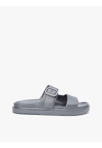 Sandalias Gris Con Doble Tira Y Logo Esmaltado Tommy Hilfiger