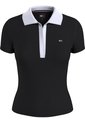 Polo Negro Con Cuello En V Y Detalles Contrastantes. Tommy Jeans de Tommy Hilfiger