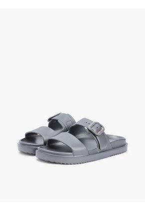 Sandalias Gris Con Doble Tira Y Logo Esmaltado Tommy Hilfiger