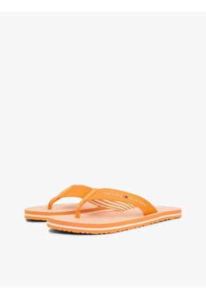 Sandalias Naranja De Tiras Trenzadas Con Rayas Ithaca Tommy Hilfiger