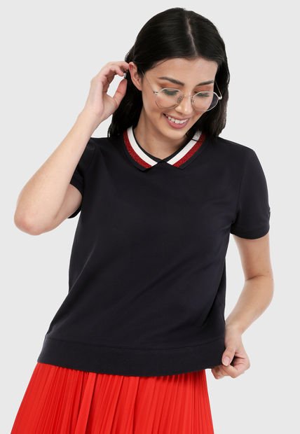 Polo Azul Navy-Rojo-Blanco Tommy Hilfiger