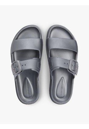 Sandalias Gris Con Doble Tira Y Logo Esmaltado Tommy Hilfiger