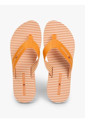 Sandalias Naranja De Tiras Trenzadas Con Rayas Ithaca Tommy Hilfiger