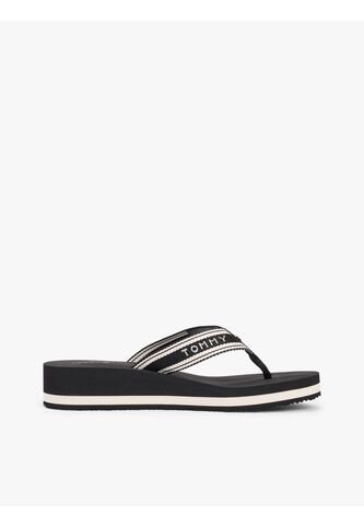 Sandalias Negro De Cuña Con Tira Trenzada Tommy Hilfiger Tommy Hilfiger