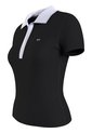 Polo Negro Con Cuello En V Y Detalles Contrastantes. Tommy Jeans de Tommy Hilfiger