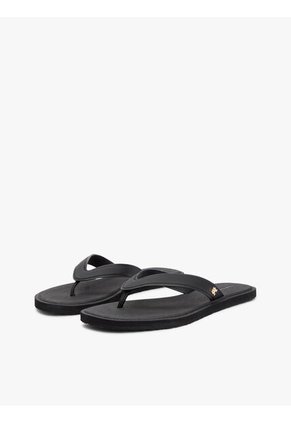 Sandalias Negro Con Monograma TH Tommy Hilfiger