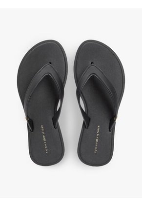 Sandalias Negro Con Monograma TH Tommy Hilfiger