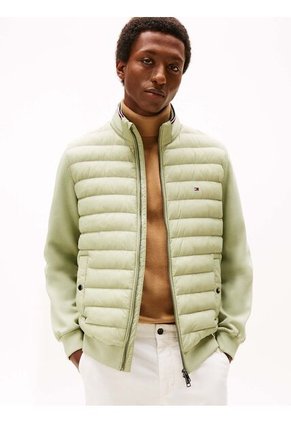 Chaqueta Verde De Punto Acolchada Con Cremallera Tommy Hilfiger