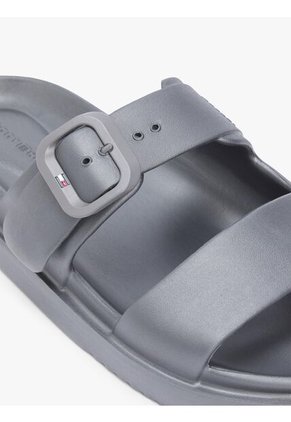 Sandalias Gris Con Doble Tira Y Logo Esmaltado Tommy Hilfiger