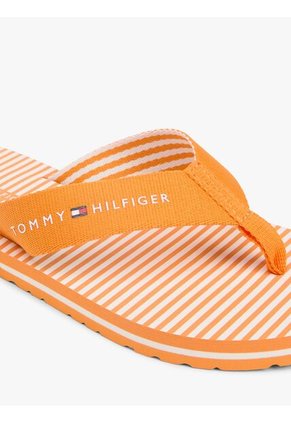 Sandalias Naranja De Tiras Trenzadas Con Rayas Ithaca Tommy Hilfiger