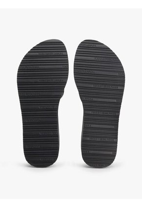 Sandalias Negro De Cuña Con Tira Trenzada Tommy Hilfiger