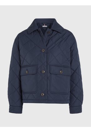 Chaqueta Con Diseño Acolchado A Rombos Mujer Azul Tommy Hilfiger