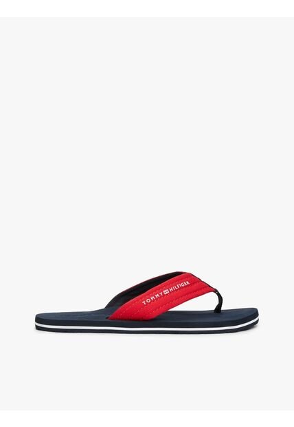 Sandalias Rojo De Tela Trenzada Con Logo Tommy Hilfiger